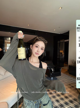 MLS 松弛lady 长期主义休闲显瘦微透侧边抽绳T恤工字背心
