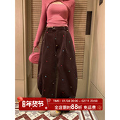 彩点懒懒裤 彩色旋律2025新款 冬季 MLS 女100棉彩点刺绣厚灯芯绒裤