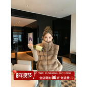 MLS 2025毛毛马夹外套 新款 层叠毛序 韩系立领仿貂毛马甲女秋冬季