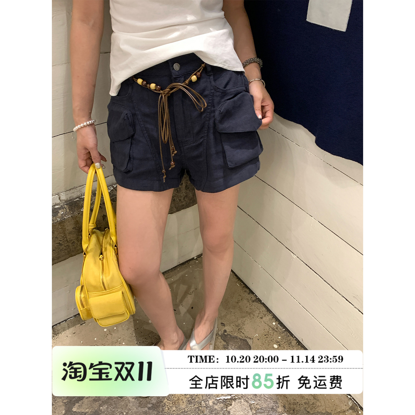 MLS 大长腿助攻 美式工装短裤女夏季街头风宽松百搭小众休闲裤