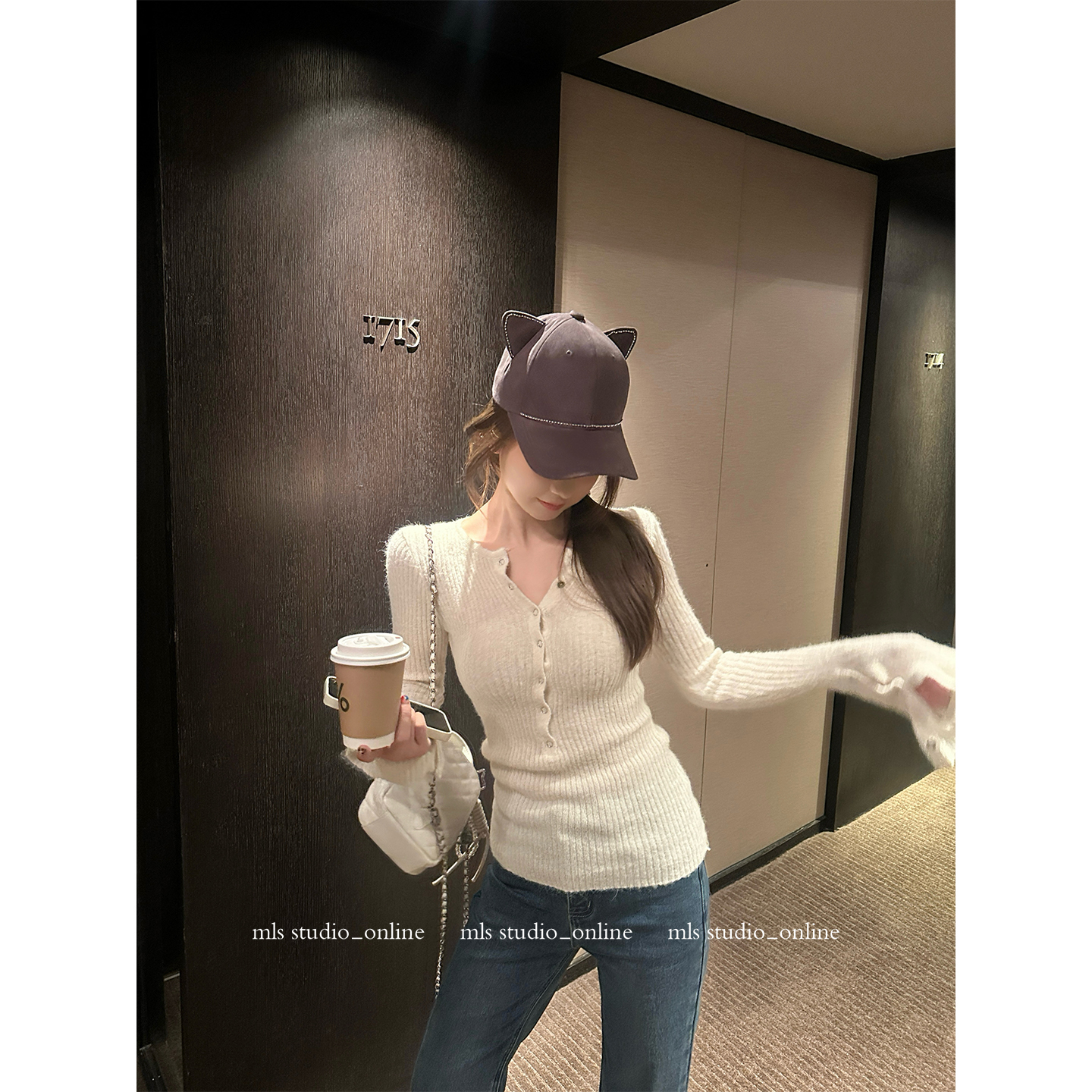 MLS 打底高手 亨利领针织衫女秋冬季新款2025修身显瘦长袖上衣