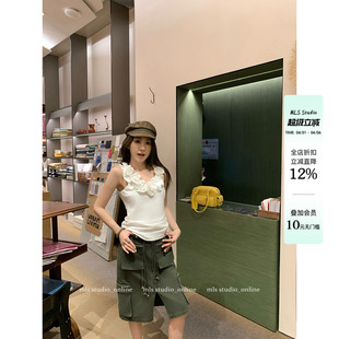 设计感小众高腰开叉工装 MLS 工装 美学 休闲百搭一步中裙 裙女夏季