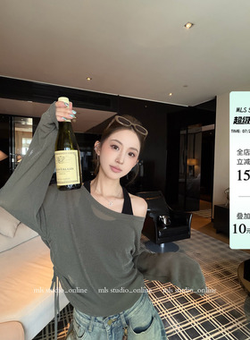 MLS 松弛lady 长期主义2026夏季新款女微透侧边抽绳T恤工字背心