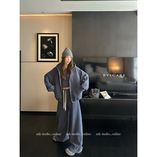 MLS 糯糯纸片人 糯米绒系列懒人三件套女秋冬新款休闲卫衣裤套装