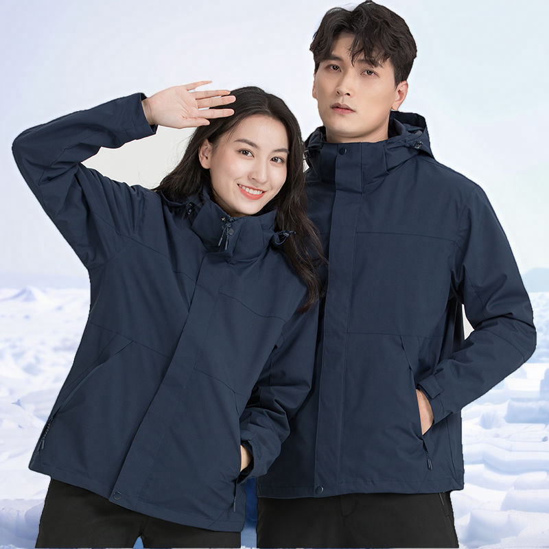 2025新款冲锋衣男三合一外套女防风防水可拆卸两件套定制团购印字