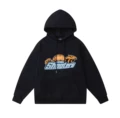 8825 Black Embroidered Hoodie