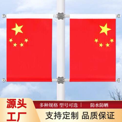 4号5号6号灯杆国旗党旗五星红旗街道马路道路电线杆路灯杆悬挂式