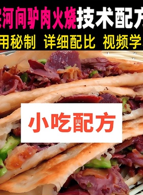 特色小吃驴肉火烧正宗河间张果老配方资料地方特色美食配方教学课