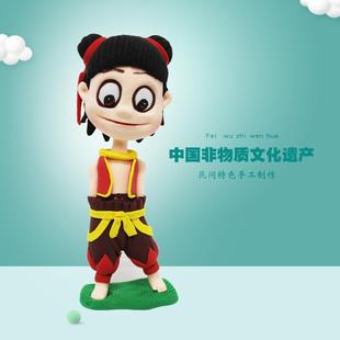 面塑哪吒非物质文化遗产成品传统手工艺手办摆件泥人孙悟空九尾狐