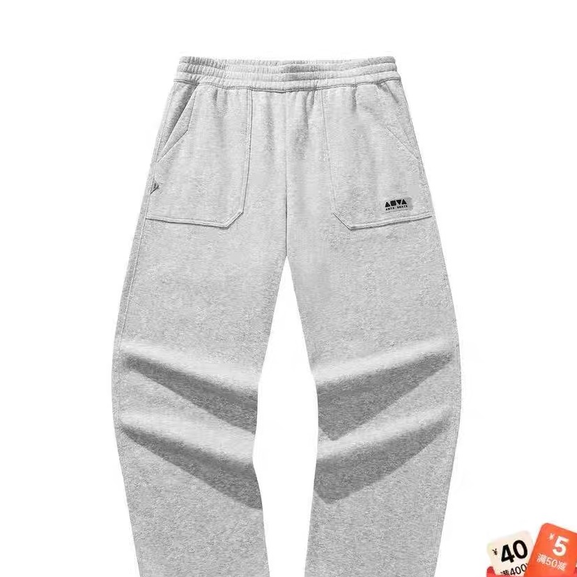 安踏保暖宽松阔腿裤百搭卫裤