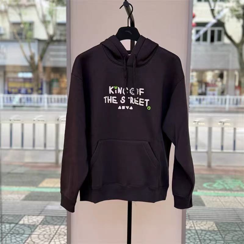 安踏男子加绒连帽卫衣2025冬季