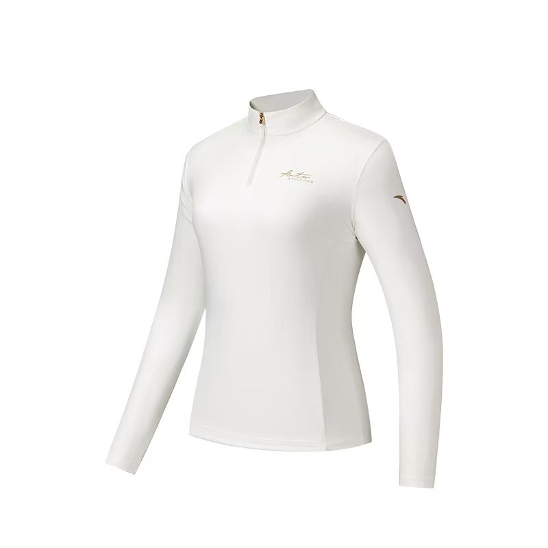 安踏训练女子轻暖绒长袖针织衫