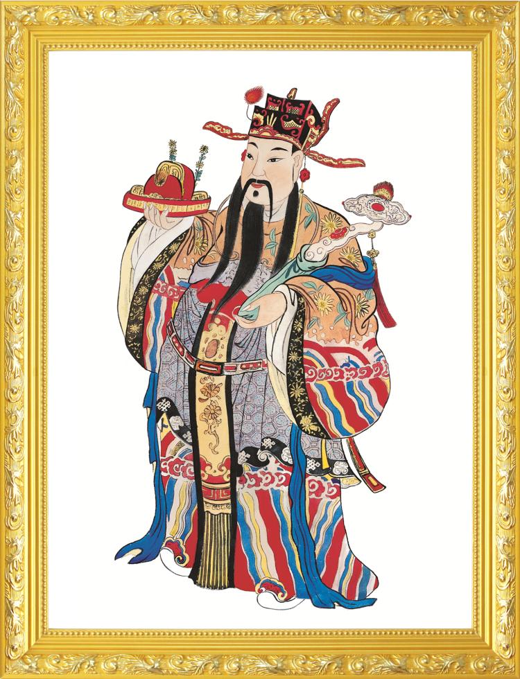 大小款 禄神画像 文昌帝君 开运 神像画像挂像挂画贴画 可带木框