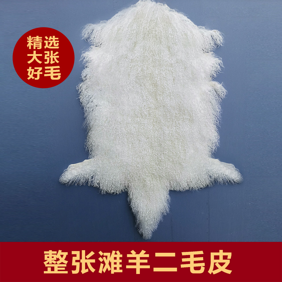 整张宁夏滩羊毛二毛皮白色沙发垫坐椅垫欧式装饰飘窗地毯床边毯子
