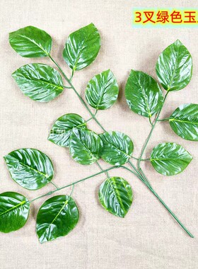 仿真树叶绿色叶假荷花玉兰树叶博物馆装饰肉桂叶塑料蒲桃叶苹果叶