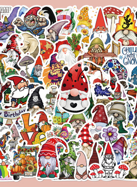 60张卡通小矮人贴纸笔记本电脑行李箱手账本手机壳装饰防水贴画