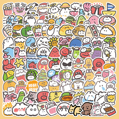 100张韩系mokmok贴纸装饰ins贴画