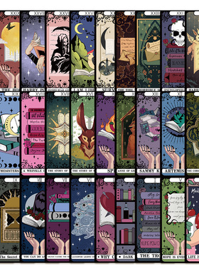 30张新款塔罗阅读涂鸦书签个性创意小众书籍标注桌面手账装饰卡片