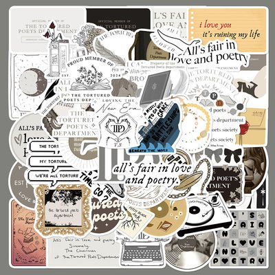 50张欧美歌词TTPD贴纸装饰贴画