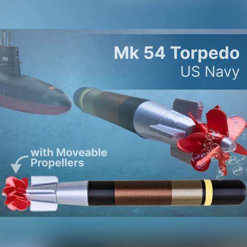 mk54鱼雷模型1:12-军迷收藏品军事摆件仿真道具礼物成品-3D打印
