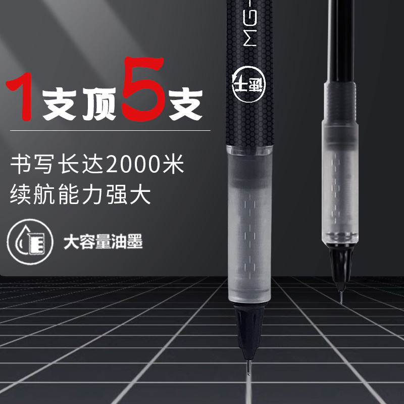 晨光mg-666max速干中性笔中考高考考试专用笔学生用0.5全针管按动