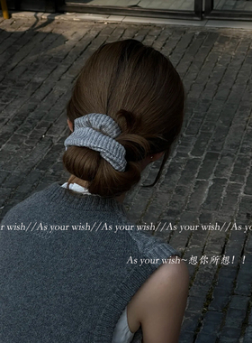 秋冬针织复古大肠发圈温婉知性慵懒感低马尾丸子头发绳发饰头绳