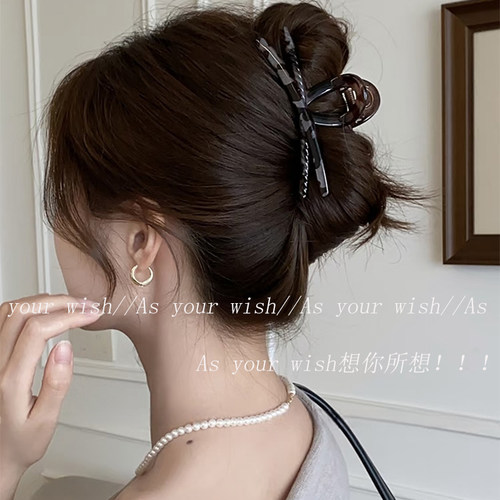 韩系简约玳瑁色抓夹高级感