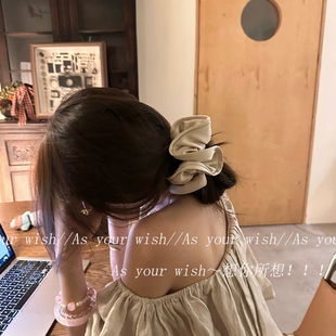 温柔珠光缎面大肠发圈女高马尾发绳绳新款 高端低马尾头花发饰头绳