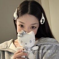 可爱波点Kitty猫发夹新款边夹少女前额碎发刘海侧边夹子发卡头饰