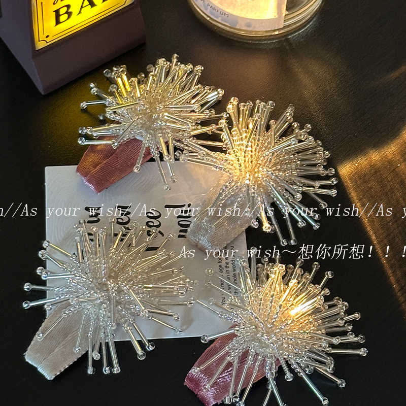 小众高级感烟花珍珠发夹