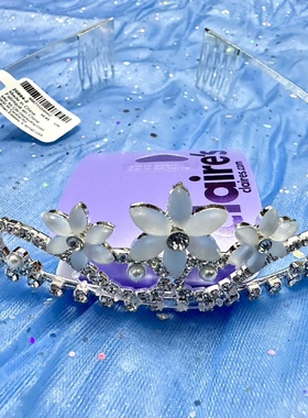 大人兒童通用Claires皇冠簡約花朵鑲鑽珍珠精緻百搭飾品髮箍頭飾
