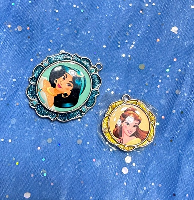 Disney迪士尼公主diy配件饰品吊坠卡通人物头像挂饰茉莉贝儿公主