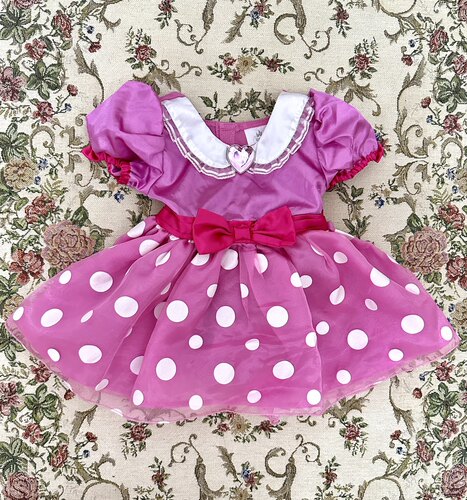 正品disneybaby可愛米妮裙嬰兒包屁褲迪士尼卡通連體衣洋氣攝影服