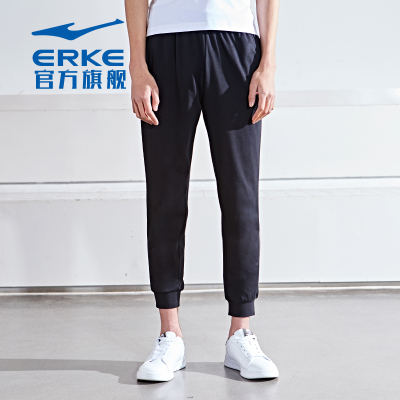 鸿星尔克男裤速干运动裤男秋季九分裤针织跑步裤子休闲裤运动长裤