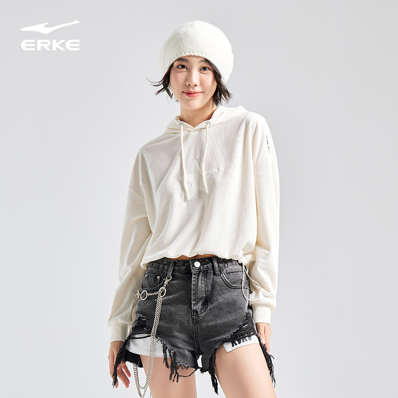erke/鸿星尔克连帽卫衣女