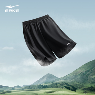 速干裤 男士 男夏季 黑色裤 子五分裤 跑步健身运动裤 鸿星尔克运动短裤