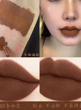 bingo源于自然彩妆 泰咖色不掉色不沾杯哑光口红唇釉适合素颜显白