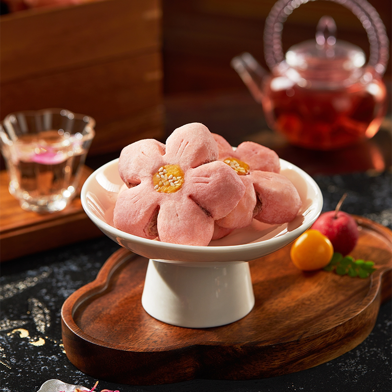 陕拾叁中式糕点桃花形酥饼手信玫瑰味网红茶点休闲零食代餐礼盒装