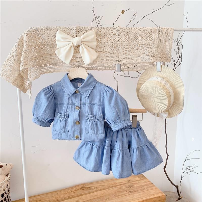 Ancorelala summer children's clothing girl fashion denim 童装/婴儿装/亲子装 儿童牛仔裙 原图主图