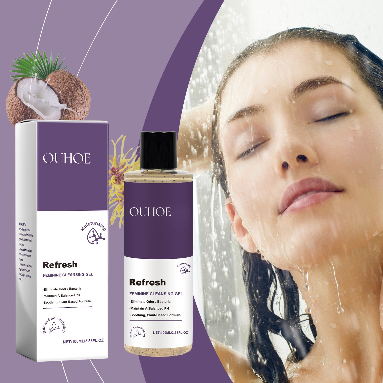 Balanced bath gel moisturizing feminine hygiene self-care, r