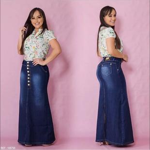 long Skirts Skirt denim For Clothes Jeans Summer Women blue