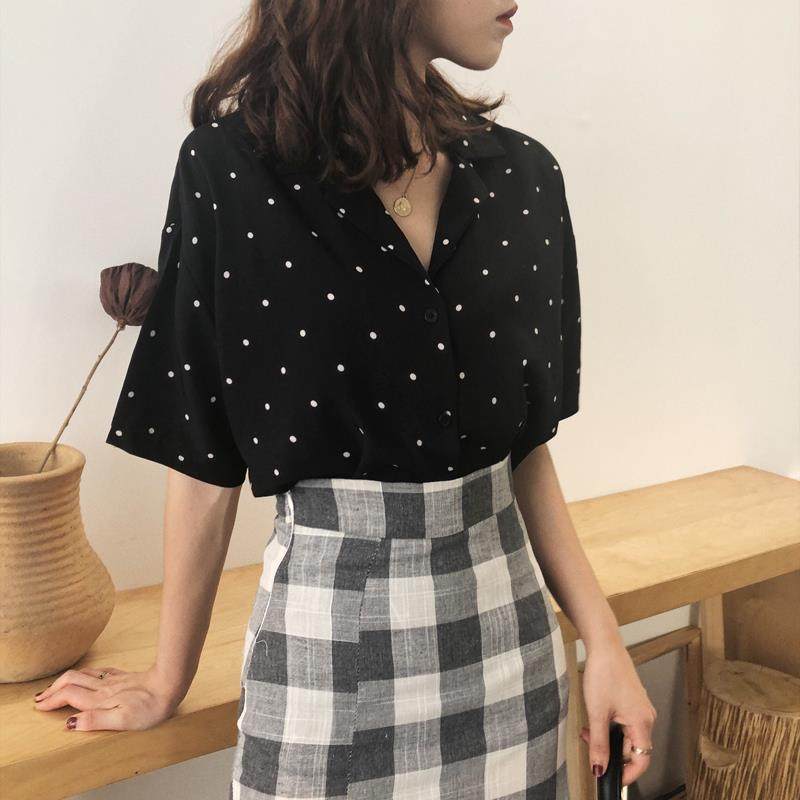 ins Same item summer new pattern Short sleeved Base coat pajamas chic V-neck Wave Chiffon shirt shirt Short sleevedin the Women's clothing/Boutique , Shirt  category - from Buy2taobao.com to provide professional Taobao agent buy service