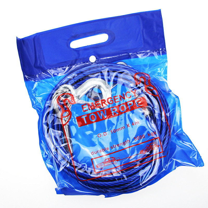 拉带4米拖绳拖车钢丝绳汽车越野车牵引绳加厚拉车带带小货车双钩