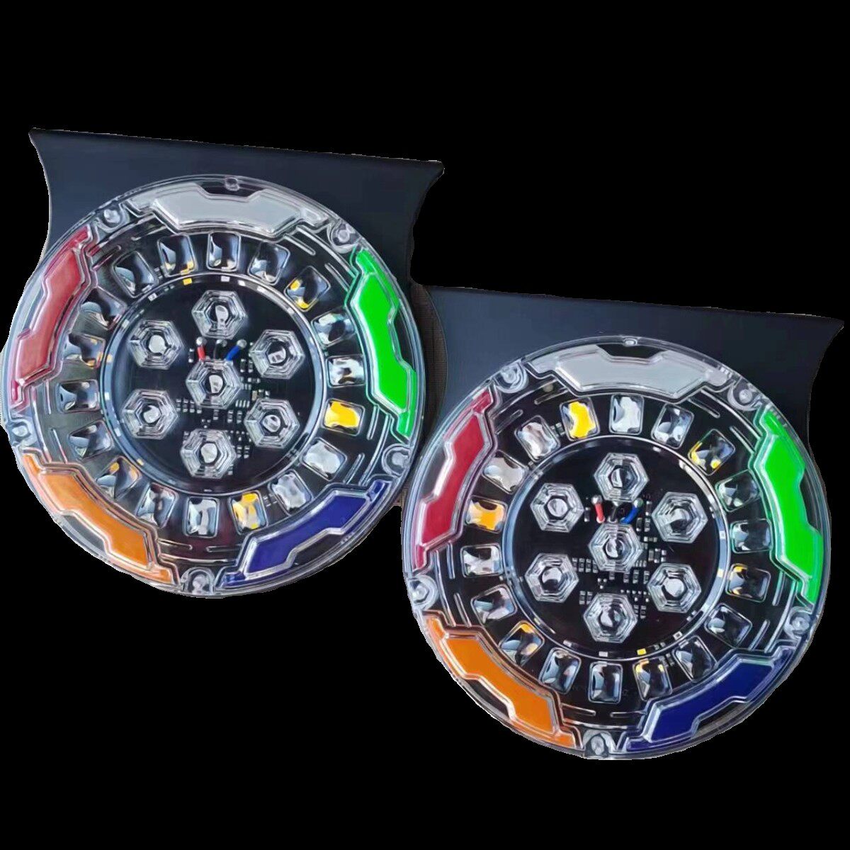 新款大货车24v爆闪后雾灯七彩尾灯警示灯挂车货车刹车灯改装总成