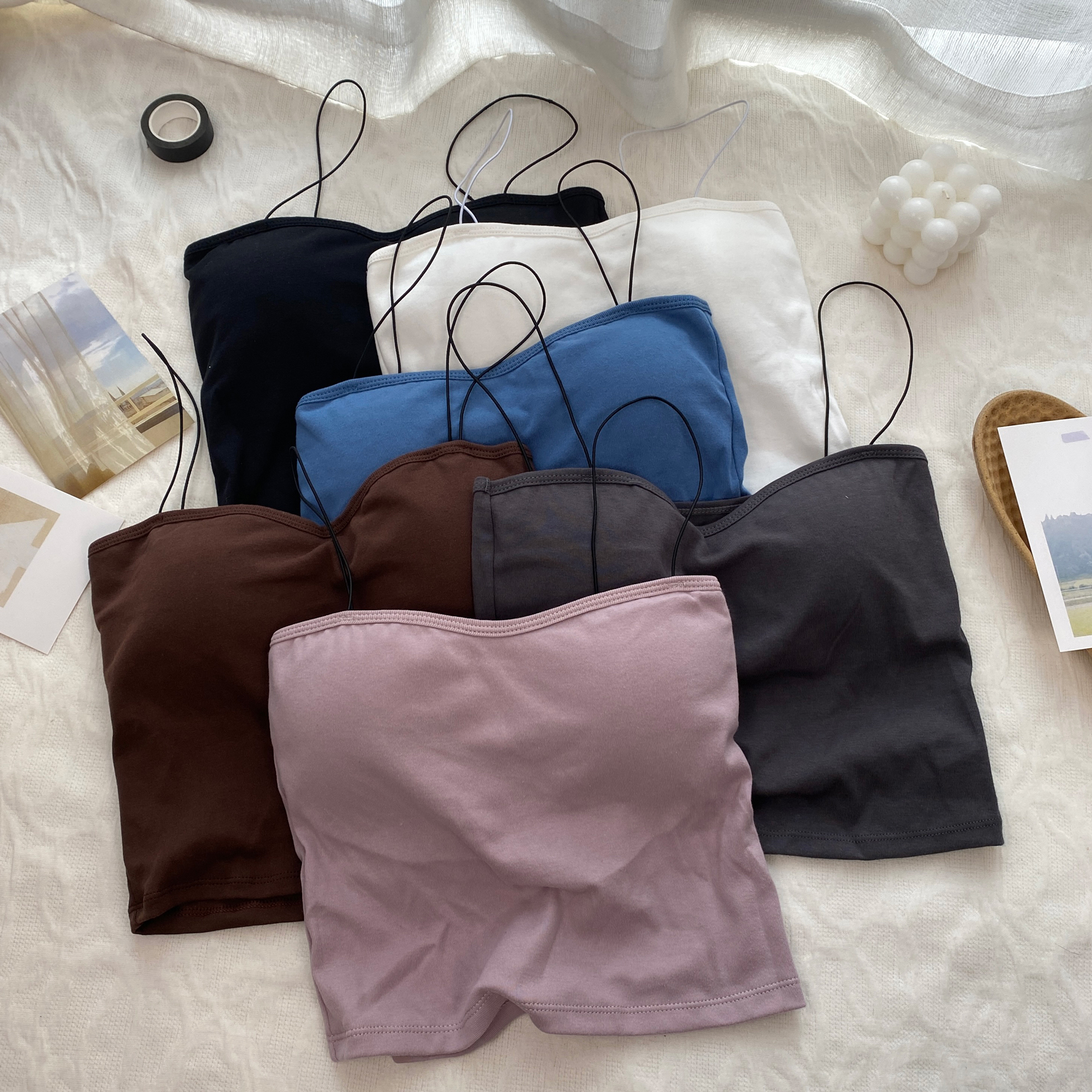 Real price suspender vest women wear short sexy bottom coat with Black Slim top