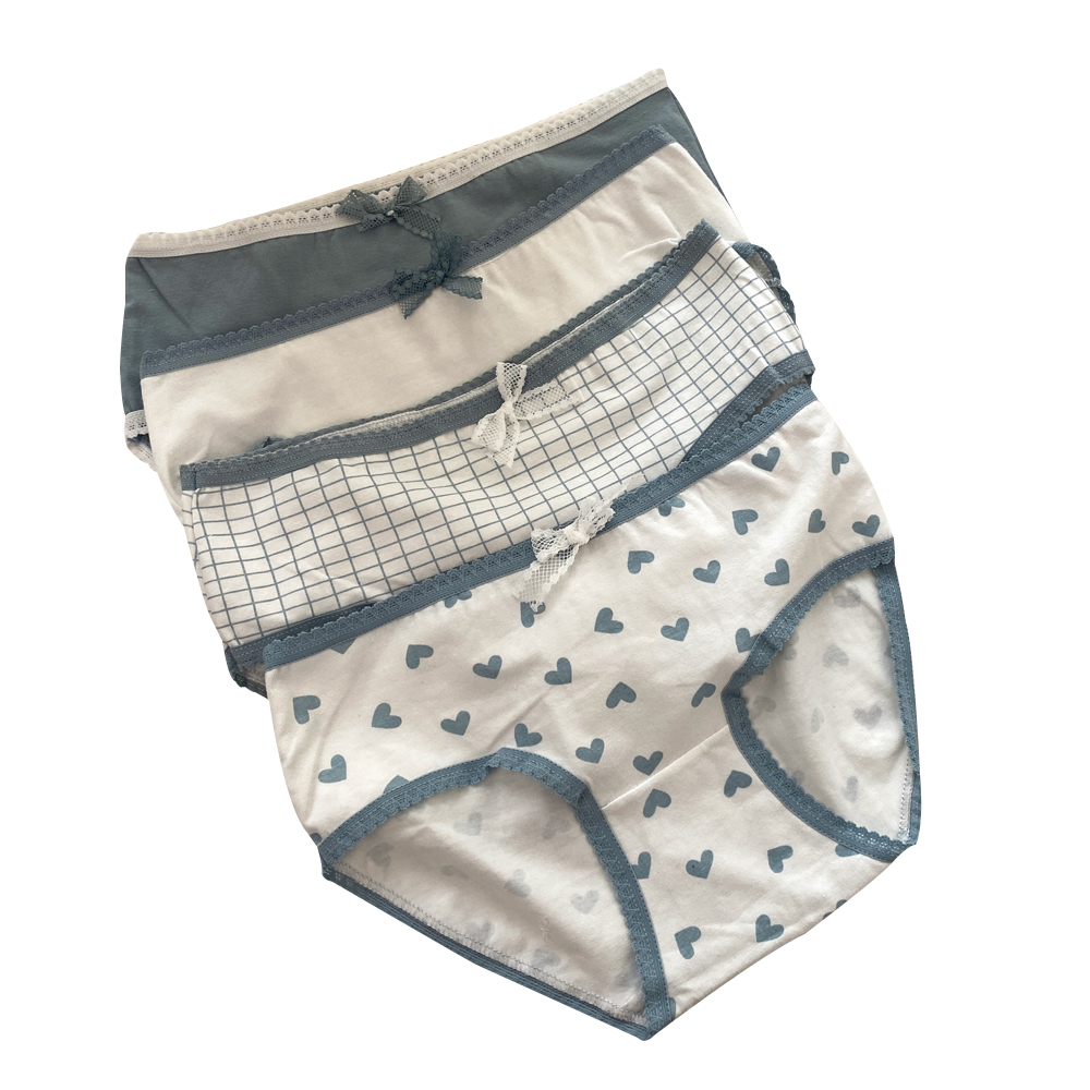 Real price women's underwear pure cotton student's simple girl's Japanese briefs girl's four piece pants