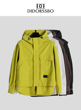 DIDORSSBO春季新款时尚潮流百搭拼接马甲宽松户外连帽外套10307