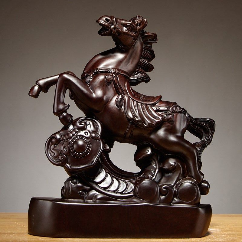 新年黑檀木雕刻如意马摆件红木十A二生肖家居马客厅装饰红木工艺,家居饰品,装饰摆件,淘宝优惠券,粉丝福利购,淘宝优惠卷