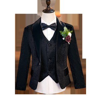 新选亮片儿童西装套装舞台晚会主持人花童K男童礼服走秀西服钢琴