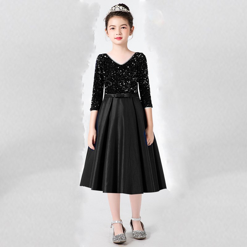 新选儿童礼服女童公m主小孩主持演出服中大童钢琴考级表演演出唱